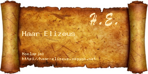 Haar Elizeus névjegykártya